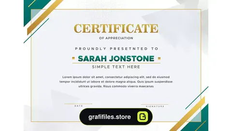 طرح لایه باز لوح تقدیر Simple and modern certificate design template