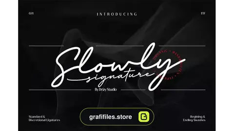 فونت انگلیسی به سبک امضا Slowly Signature