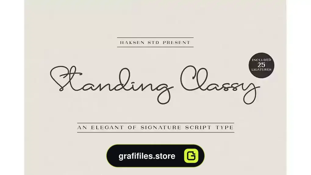 فونت انگلیسی پیوسته Standing Classy