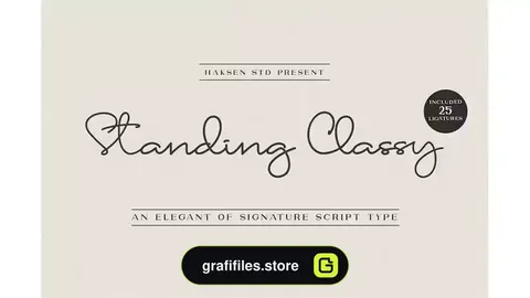 فونت انگلیسی پیوسته Standing Classy