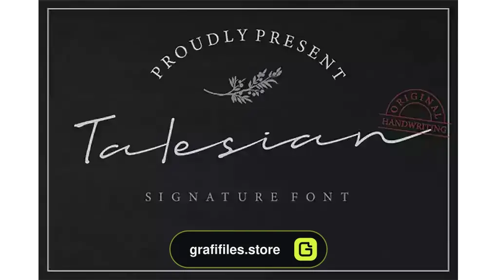 فونت انگلیسی به سبک امضا Talesian Signature