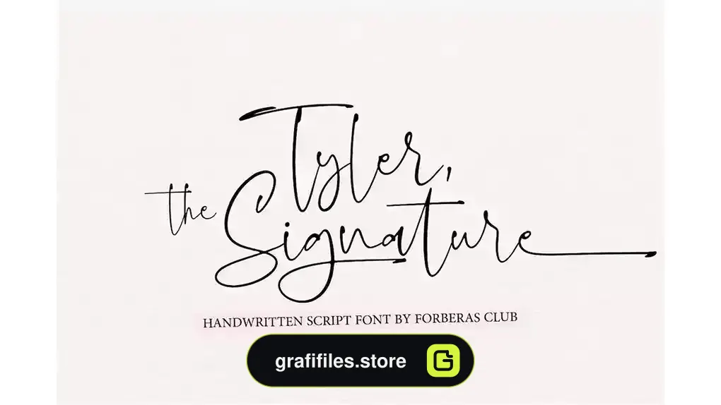 فونت انگلیسی به سبک امضا Tyler The Signature