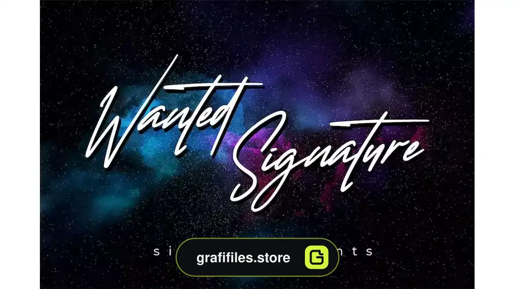فونت انگلیسی به سبک امضا Wanted Signature