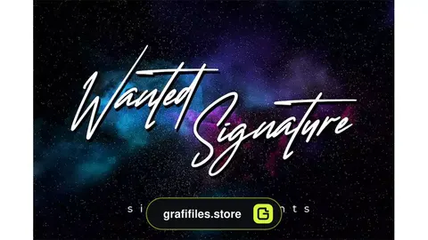 فونت انگلیسی به سبک امضا Wanted Signature