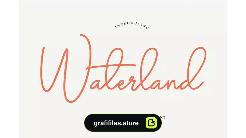 فونت انگلیسی به سبک امضا Waterland Signature
