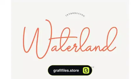 فونت انگلیسی به سبک امضا Waterland Signature