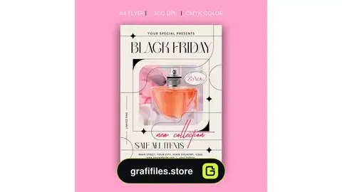 طرح لایه باز تراکت بلک فرایدی عطر و ادکلن