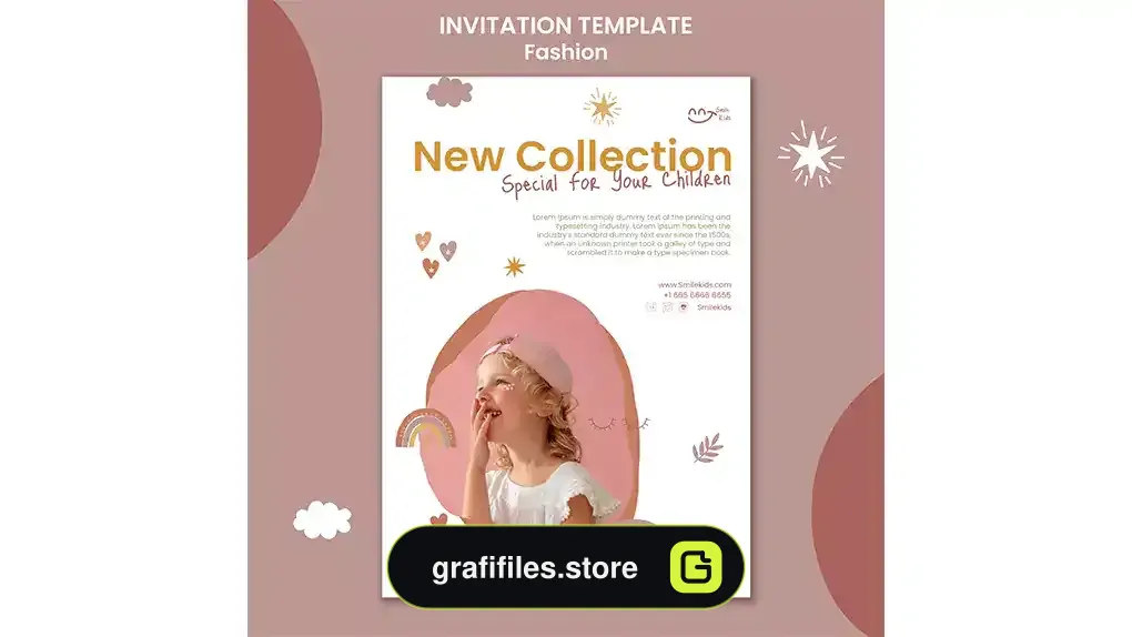 طرح لایه باز پوستر پوشاک کودک 3