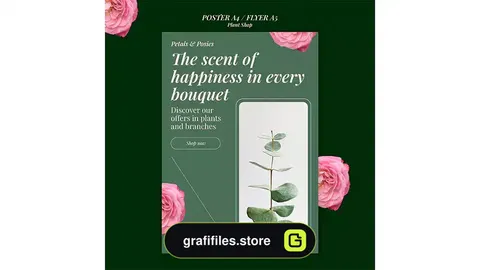 طرح لایه باز تراکت گل فروشی 1