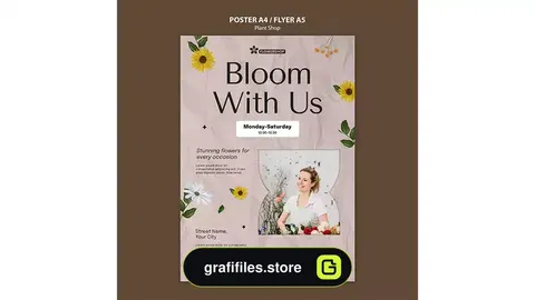 طرح لایه باز تراکت گل فروشی 2