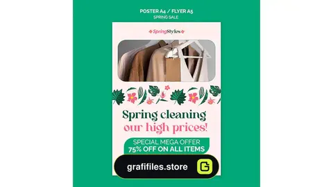 طرح لایه باز پوستر فروشگاه پوشاک بهاره
