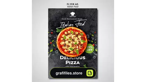 طرح لایه باز تراکت پیتزا 1
