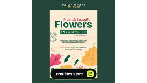طرح لایه باز پوستر گل فروشی 2