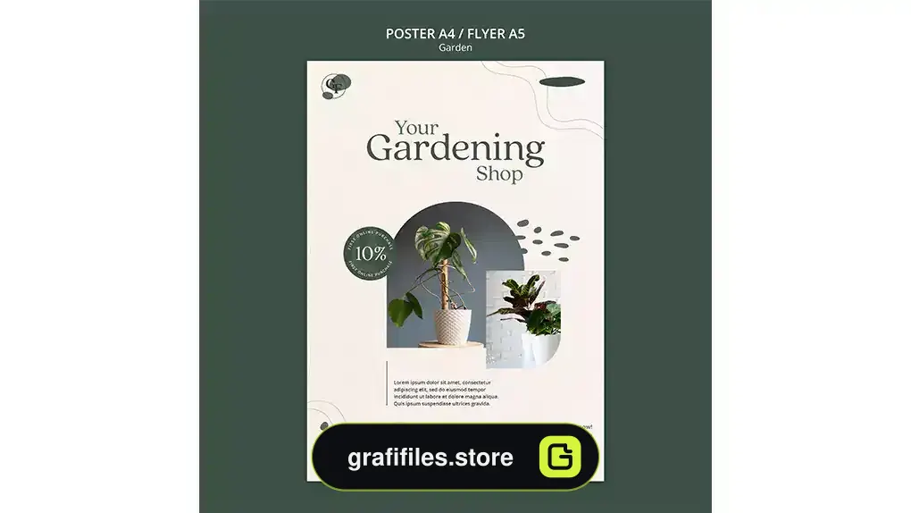 طرح لایه باز پوستر گل فروشی 4