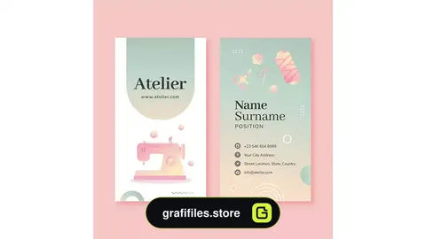 طرح لایه باز کارت ویزیت مزون لباس 4