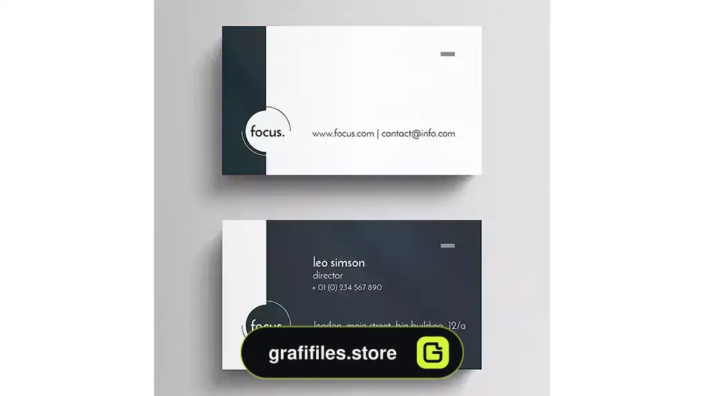 موکاپ کارت ویزیت مدرن Modern black and white business card mockup