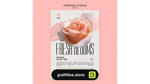 طرح لایه باز تراکت گل فروشی 4