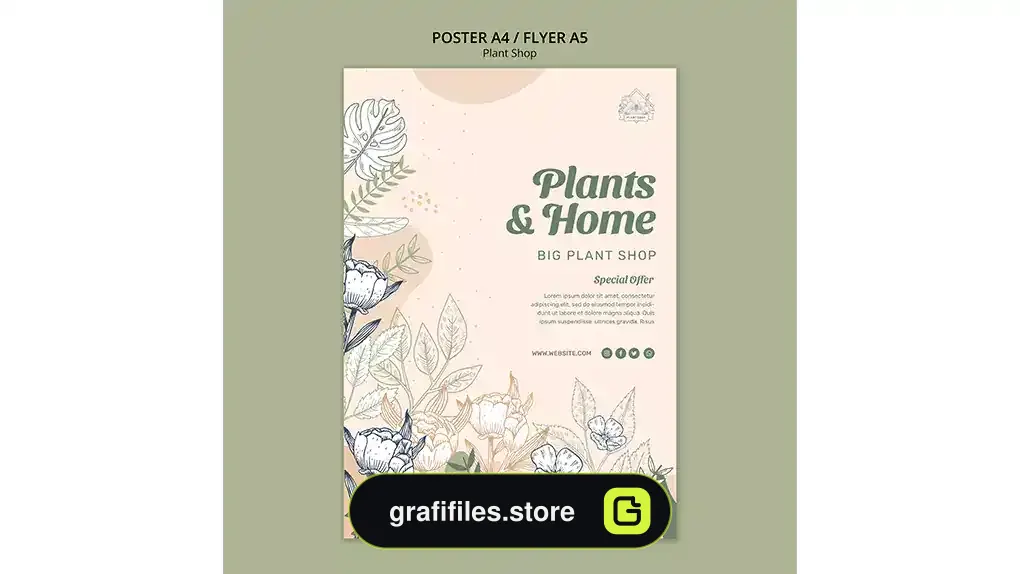 طرح لایه باز تراکت گل فروشی 6