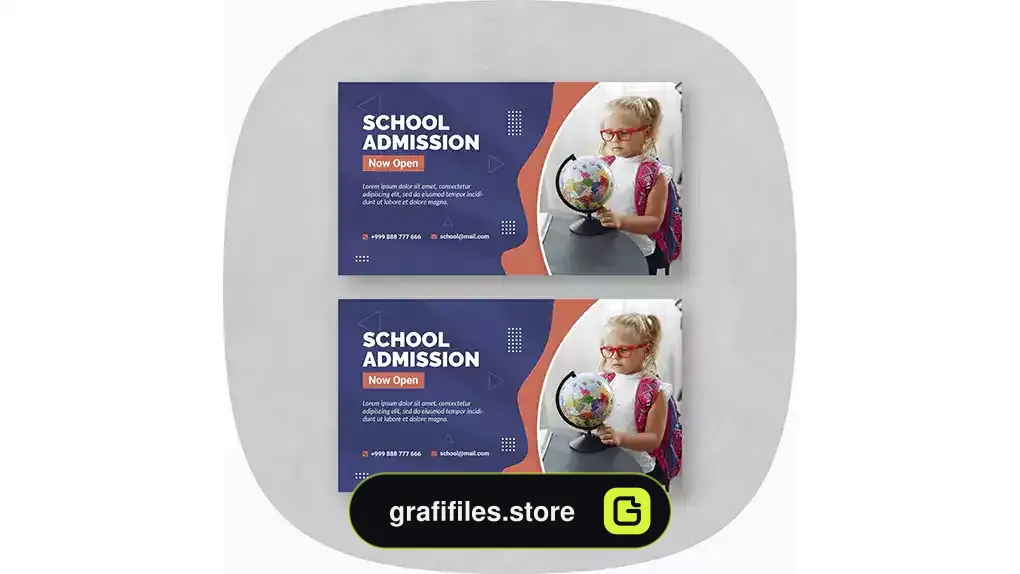 طرح لایه باز بنر وبسایت مدرسه School education web banner