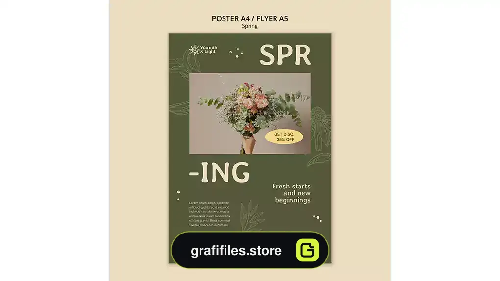 طرح لایه باز تراکت گل فروشی 8