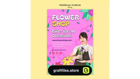طرح لایه باز تراکت گل فروشی 10