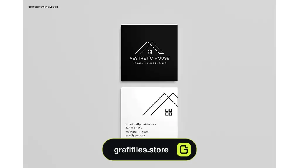موکاپ کارت ویزیت معماری Square business card mockup