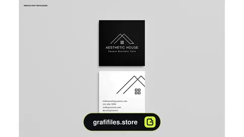 موکاپ کارت ویزیت معماری Square business card mockup