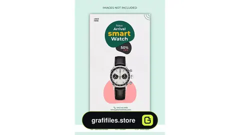 طرح لایه باز استوری اینستاگرام فروشگاه ساعت 6