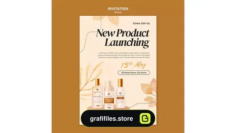 طرح لایه باز دعوتنامه معرفی محصولات زیبایی