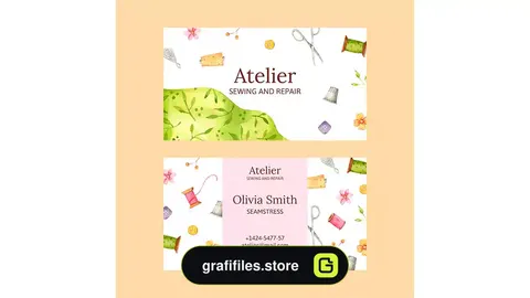 طرح لایه باز کارت ویزیت مزون لباس 6
