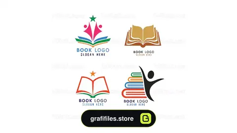 دانلود 4 وکتور لوگو فروشگاه کتاب