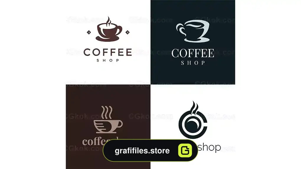 دانلود 4 وکتور لوگو کافی شاپ