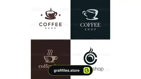 دانلود 4 وکتور لوگو کافی شاپ