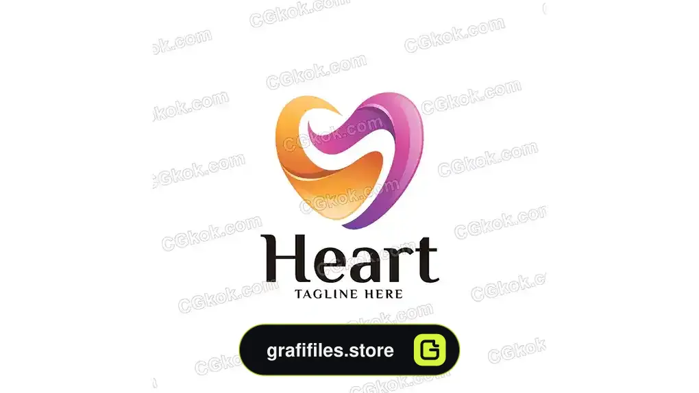 لوگو قلب انتزاعی رنگارنگ