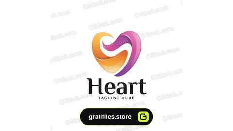 لوگو قلب انتزاعی رنگارنگ