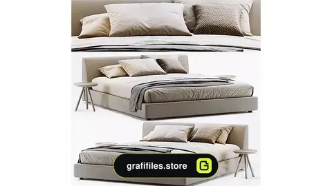 مدل سه بعدی تخت خواب مدرن 2