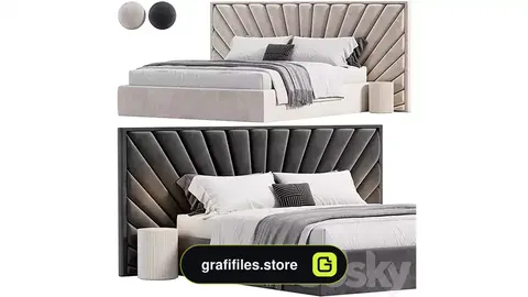 مدل سه بعدی تخت خواب مدرن 4