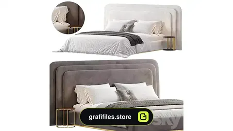 مدل سه بعدی تخت خواب مدرن 5
