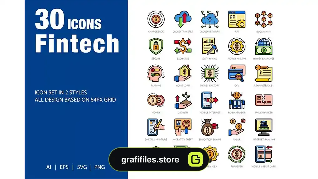 دانلود 30 آیکون فیتنس Fintech