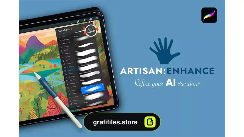 دانلود 25 براش پروکریت Artisan Enhance Procreate Brushes