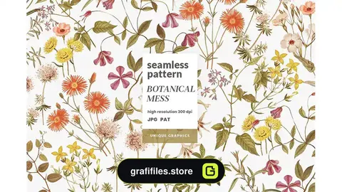 پترن گل و گیاه Botanical Mess Pattern