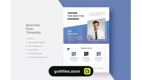 طرح لایه باز تراکت کسب و کار Business Flyer Template Design