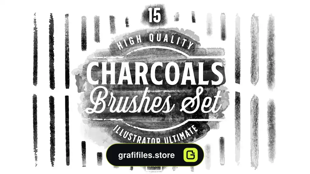 براش ایلوستریتور زغال Charcoals Brushes Set for Adobe Illustator