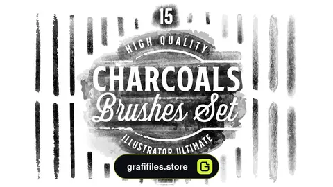 براش ایلوستریتور زغال Charcoals Brushes Set for Adobe Illustator