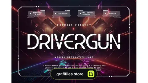 فونت انگلیسی مدرن Drivergun - Modern Decorative Font