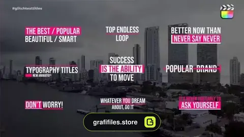 پروژه فاینال کات تایتل گلیچ Glitch Text Titles | FCPX