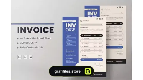 طرح لایه باز فاکتور Invoice Template