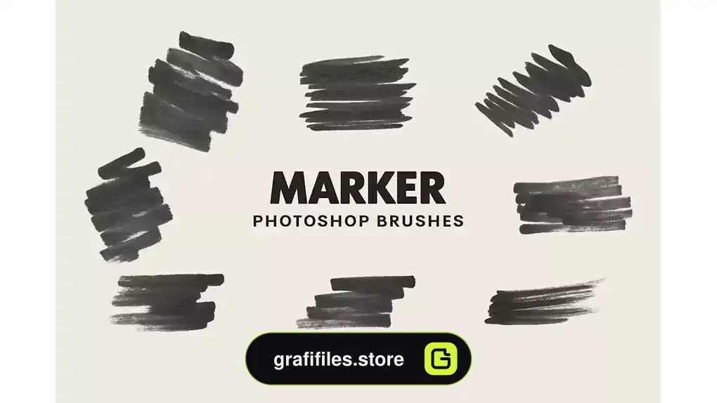 دانلود 20 براش قلمو فتوشاپ Marker Brushes