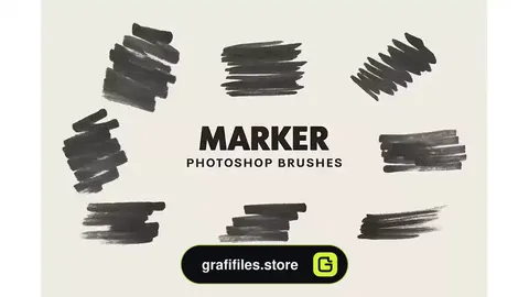 دانلود 20 براش قلمو فتوشاپ Marker Brushes
