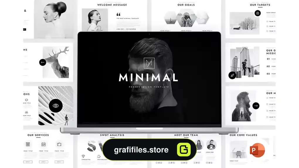 قالب پاورپوینت مینیمال Minimal PowerPoint Presentation Template